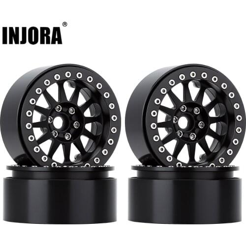 INJORA 4PCS 2.2" Metal Beadlock 12-Spokes Wheel Rim for RC Crawler Car Traxxas TRX4 TRX6 Axial SCX10 90046 RR10 Wraith