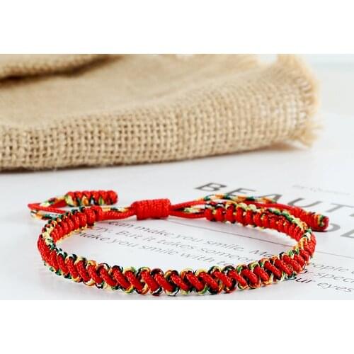 Buddhism Charm Chinese Snake Knots Braided Bracelet For Men Women Couple Handmade Adjustable Yoga Prayer Nylon Rope Bangles Gift