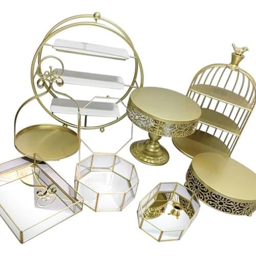 Stable dessert table cake topper display stand practical pastry tray metal hand-welded cold meal tea break cupcake rack