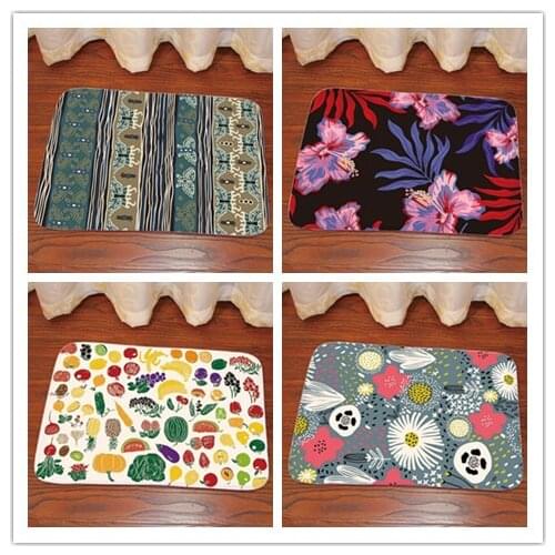 Pastoral Fresh green plant 40x60cm Doormat Entrance carpet Floor Mat kitchen Rug Indoor/Bathroom anti-slip carpets door mats