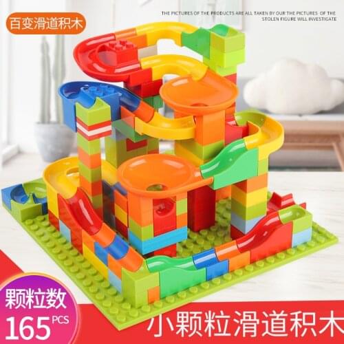 2019 new slideway building blocks boy 3-6 year old childrens small particle assembly puzzle girl toy gift
