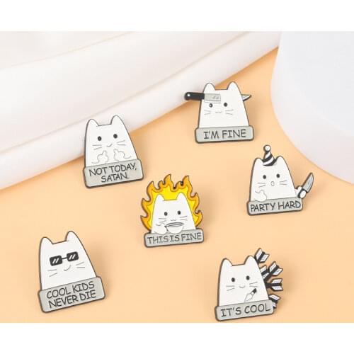 New creative letter happy burger bunny brooch label pins cool stuff