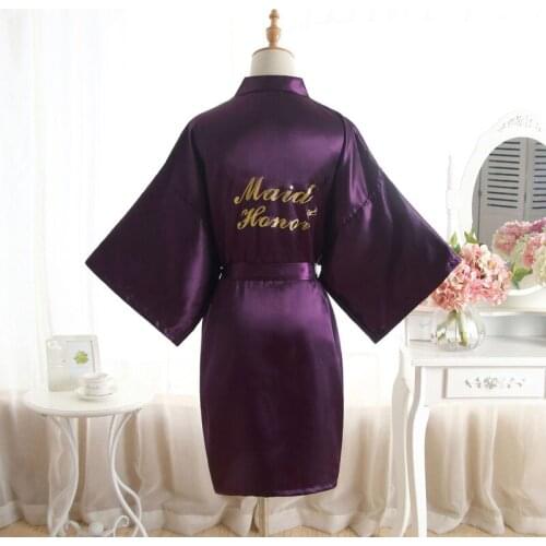 Wedding Robe Bronzing Maid of Honor Robes Underwear Women Nightgowns Lingerie Robe Night Dress Bridesmaid Gift Lounge Sleepwear