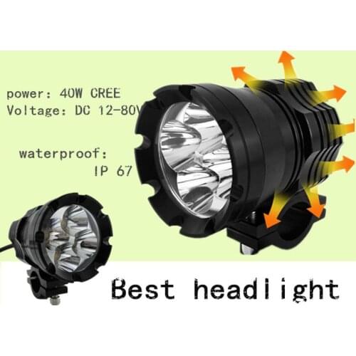 Universal 4 LED Headlight LED Motorcycle Motorbike Scooter Spotlight Waterproof Fog Spot Motos Bulb