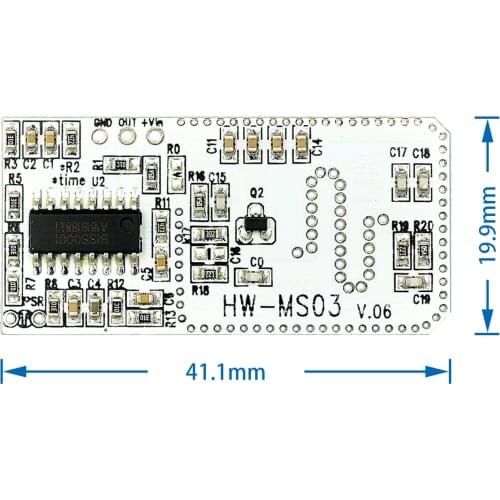 High Performance Motion Sensor Module Radar Motion Sensor HW-MS03 2.4GHz to 5.8GHz Microwave Radar Sensor Module for Arduino
