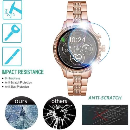 Tempered Glass Screen Protector 2019 for Michael Kors MKT5068 Smart Watch Clear Film Screen Cover Screen Protective 1 3Pack 19Sp