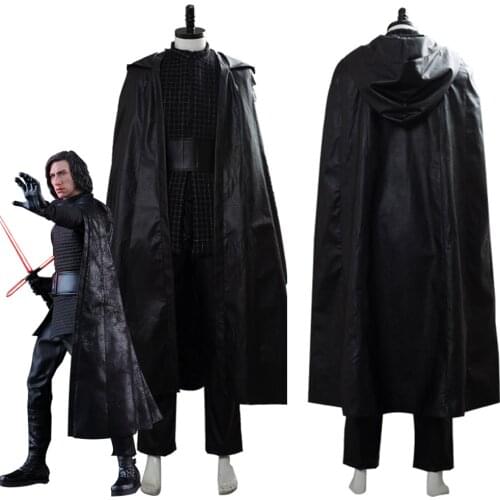 Star cosplay Wars 9 Skywalker Kylo Ren Cosplay Costume Hooded Robe Jedi Uniform Suit Halloween Carnival Costumes