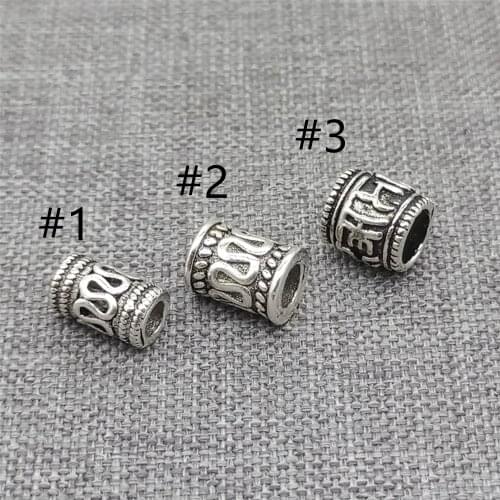 10pcs of 925 Sterling Silver OM Beads Spiral Spacer for Yoga Meditation Bracelet