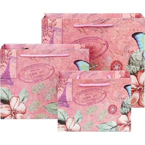 10 Pcs/lot European butterfly creative Gift Paper Bags With Handle For Food Packaging Party Wedding Gift Bag Cookies Bag