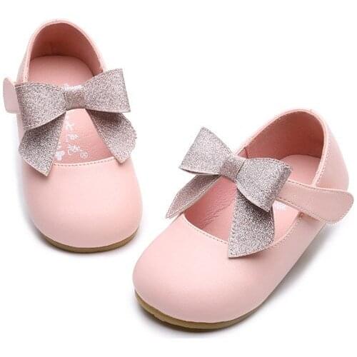 2019 Bow Princess Shoes Toddler Girls Wedding Party ShoesNon-Slip Baby Kid Dress Leather Shoes For Little Girls 1 2 3 4 5 6 Year