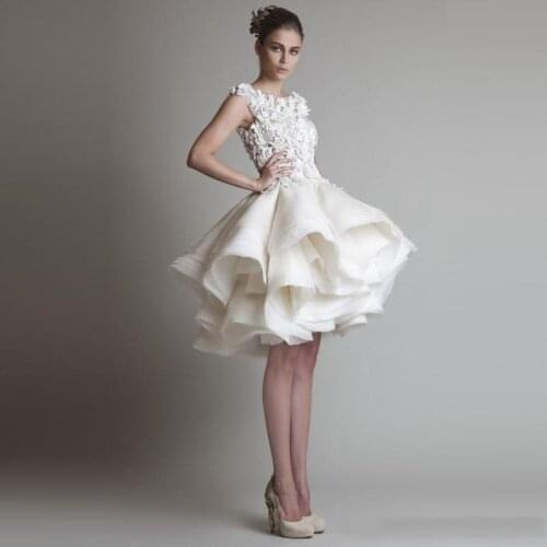 2019 Chic Short Prom Dresses Saudi Arabia Ball Gown Tiered Ruffles Eye-catching Cocktail Dress Hot Sale Delicate Formal Wear