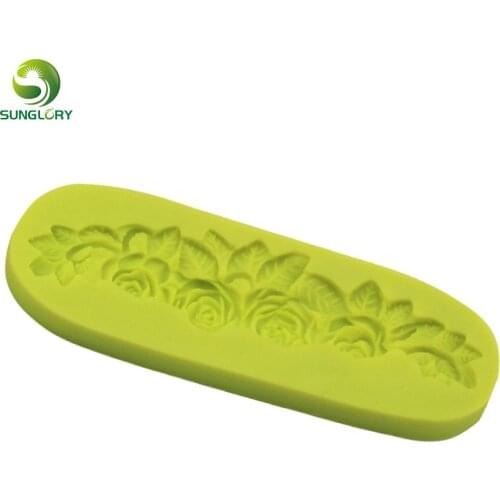 3d Rose Flower Silicone Cake Mold Border Lace Molds For Baking Cake Tools Fondant Decor Cake Decorating Tools Kitchen Utensils