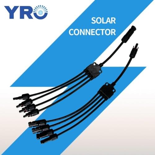 1 Pairs 4 in 1solar photovoltaic Panel Adaptor Cable connector Y type 2 way plug Parallel connection of battery plate assembly