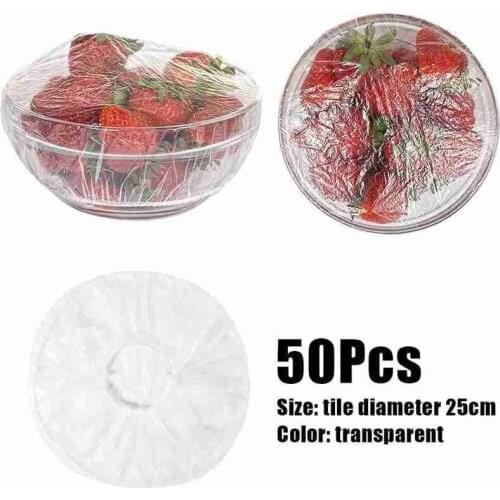 50pcs Elastic Bowl Covers Disposable Food Storage Cover Freshening Transparent Reusable Home Bowl Cover Lid Elastic Bowl Covers