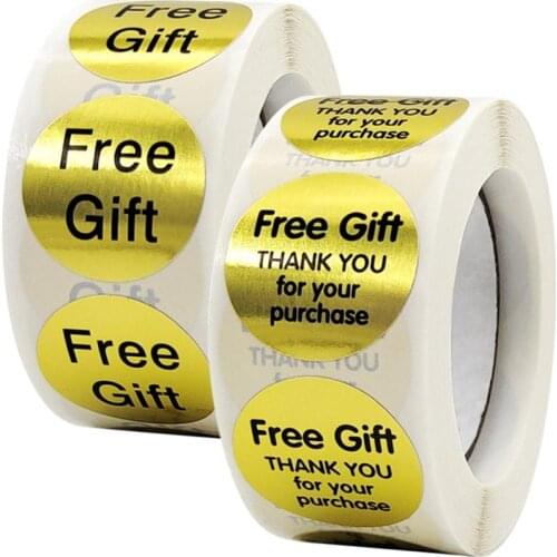 500pcs Gift Sealing Stickers THANK YOU/Free Gift 25mm Adhesive Labels Baking wedding Decoration Party Decoration Stickers