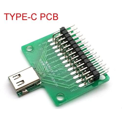 USB 3.1 Type C Connector 24 Pins Female Socket Receptacle Adapter To Connection Wire & Cable 24P PCB Board Support