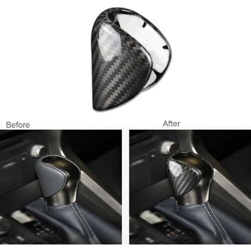For LEXUS IS250 ES NX RX GS RC Carbon Fiber Gear Shift Knob Head Cover Sticker