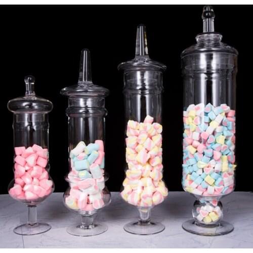 European Glass Storage Jars with Lid Transparent Candy Jar Living Room Candy Showcase Simplicity Home Decoration Modern Ornament