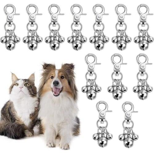 Hot Sale 12PCS Pet Collar Charms Bell Charm Pendant Key Rings, Loud Pet Bells Potty Training for Dog Cat Collar Decoration