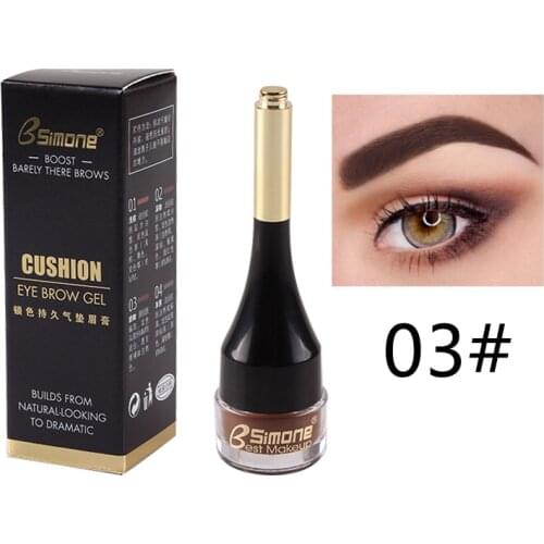 Eyebrow Makeup Tattoo Cream Natural Waterproof Enhancer Air Cushion Eyebrow Cream Lasting Make up Enhancer Gel With Brush TSLM1