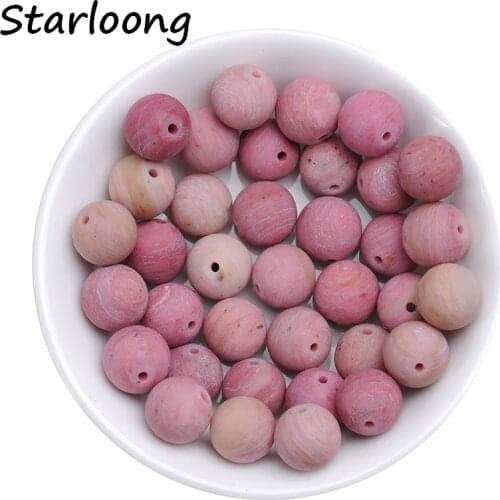 4-12mm Round Natural stone beads Matte Frosted Rhodochrosite Loose beads for Bracelet Necklace Earrings Jewelry Making Crafts