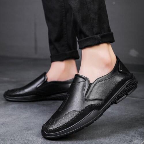 Male Footwear Autumn Luxury Leather Shoes Loafers Boat Men Drive Flat Footwear Classic Comfy Men Casual Shoes Wear-resistant