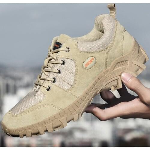Men Hiking Shoes Outdoor Mesh Breathable Tactical Combat 2020 New Army Boots Desert Training Sneakers Anti-Slip Trekking Shoes