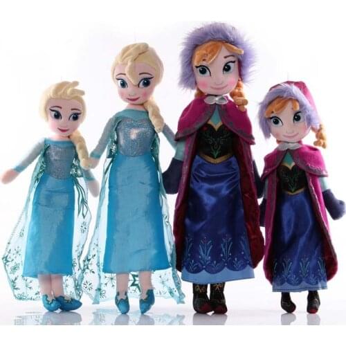 40CM-50CM Frozen Elsa Anna Princess Stuffed Plush Dolls Olaf Snow man Snowman Deer Ice Toys For Girls Kids Baby Christmas Gifts