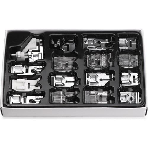16pcs Sewing Machine Presser Foot Press For Brother Singer Kit Braiding Blind Stitch OverLock Zipper Ruler Parts Accessories