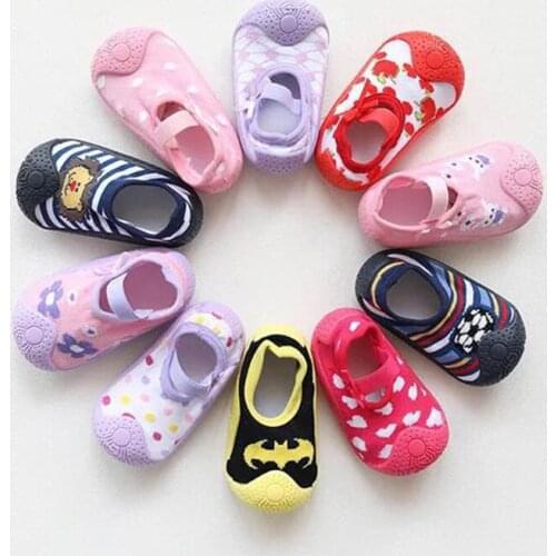 Casual Sneaker Socks Breathable 0-1-3T Cartoon Newborn Socks Infant Soft Rubber Sole Socks Boy Girl Non-slip Floor Socks Shoes