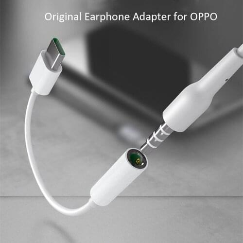 Original USB 3.5MM to Type C Earphone Jack Adapter Headphone Converter Cable For OPPO R17 Plus Find X X2 Reno 2 3 Pro Huawei P40