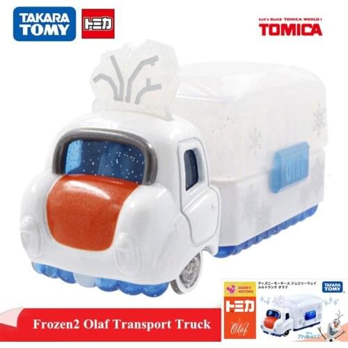 Original Tomy Mini Disney Frozen2 Olaf Transport Truck Diecast Metal Model Kit Car For Baby Toy Collection Children Gift 139799
