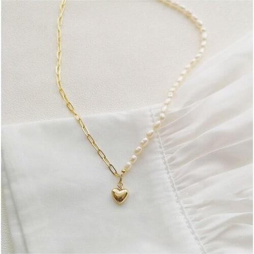 Natural Fresh Water Shell Choker Necklace W/14K Gold Real Brass Chain for Women Lady Party Wedding Jewellery 2021 Gift Hotsell