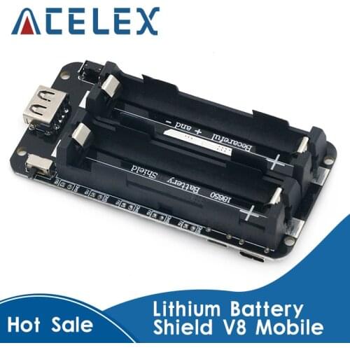 Two Voltage 18650 Lithium Battery Shield V8 Mobile Power Expansion Board Module 5V/3A 3V/1A Micro USB For Arduino ESP32 ESP8266