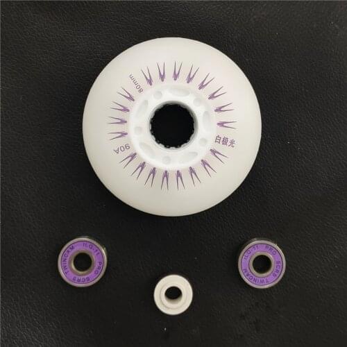 90A LED wheel + ILQ11 bearing LED flash Roller Skates tyre Inline Skating ILQ-11 light shine kids adults 60 62 64 68 70 72 76 80