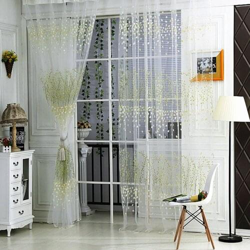 Romantic Floral Sheer Tulle Curtain Window Room Drape Panel Scarf Curtain