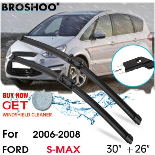 Car Wiper Blade Window Windscreen Windshield Wipers Blades Button Arm Auto Accessories For FORD S-MAX 30''+26'' 2006-2008