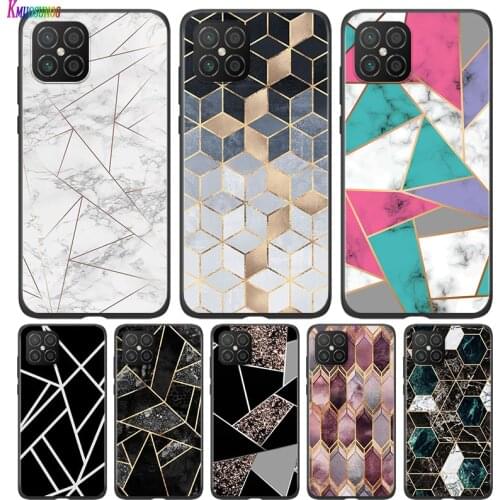 Silicone Cover Marble Geometric For Huawei Nova 8 7i 6 5T 5i 5Z 4E 3i 3e 2i SE PRO Lite 4G 5G Phone Case