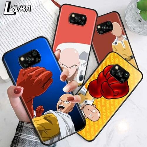 One punch man for Xiaomi Poco X3 NFC X2 M3 M2 F2 F3 Pro C3 F1 A2 Lite Mix3 Play Silicone Soft Black Phone Case