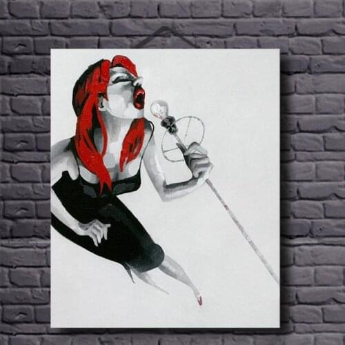 High Skill Artist Hand Painted Canvas Painting Sexy Women Singing Song Unframed Abstract Art Figure Painting Decorative Pictures