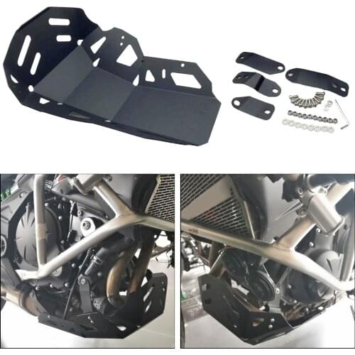 Motorcycle Engine Protection Guard Protection Cover Skid Plate Lower Frame Protector Parts for Kawasaki 650 15-21 Black