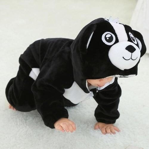 Winter Baby Clothes Boys Girl Soft Flannel Romper Onesie Zipper Toddler Warm Baby Costume Cartoon Weasel Outfit ropa bebe