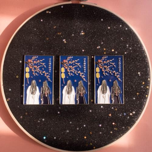 1pcs Wei Wuxian Lan Wangji Metal Pin Badge Brooch Grandmaster of Demonic Cultivation Acrylic Keychain Pendant Cosplay Prop Gift