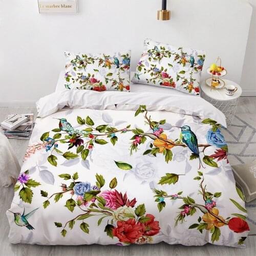 3D HD Print Bedding Set Custom/King/Europe/USA,Duvet Cover Set Queen/King,Quilt/Blanket Cover Set Bedclothes Eucalyptus toucan
