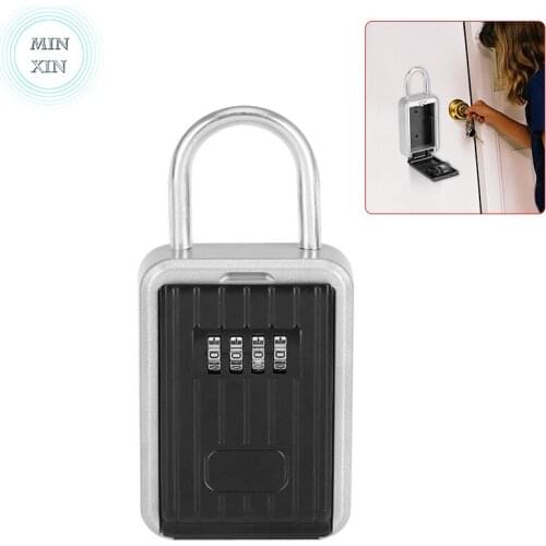 4-Digit Safe Security Safe Box Keys Storage Outdoor Storage Key Box Holder Door Hanging Combination Lock Security Key Holder