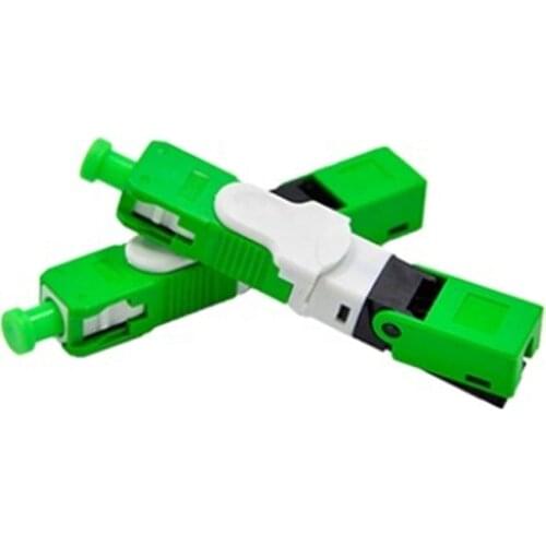 50pieces FTTH ESC250D SC APC Fiber Fast Connector Single Fiber optic quick connector SC Field Assembly Connector