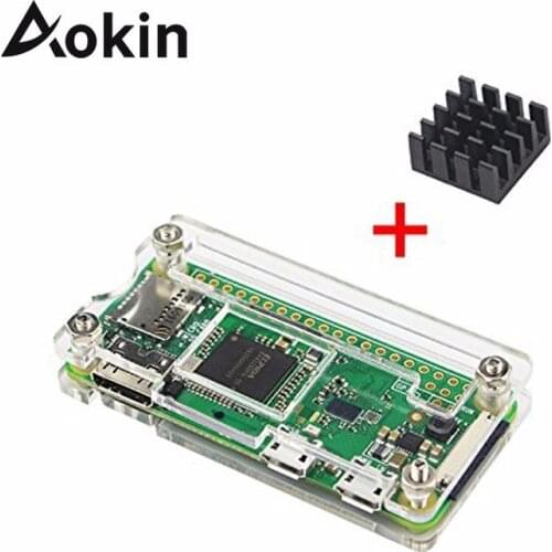 For Raspberry Pi Zero W Case Acrylic Case+Aluminum Heat Sink for RPI Zero Box Enclosure Cases for Raspberry Pi Zero V 1.3 Board