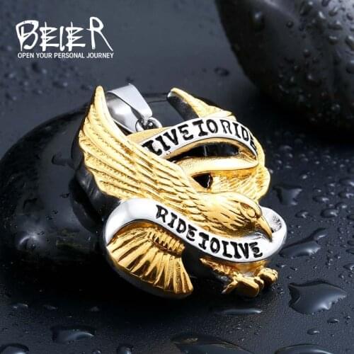 Beier new store 316L Stainless Steel necklace eagle pendant fashion chain men jewelry LLBP8-045P