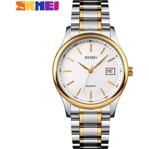 SKMEI Fashion Couple Watches Men Women Gift Set Stainless Steel Clock Fashion His Her Waterproof Quartz Wrist Watches 1692 1693