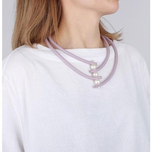Punk Layered Chain Pearl Choker Necklace Womens Purple Neck Chains Fashion Jewelry Vintage Multicolor Mom Necklace Wholesale